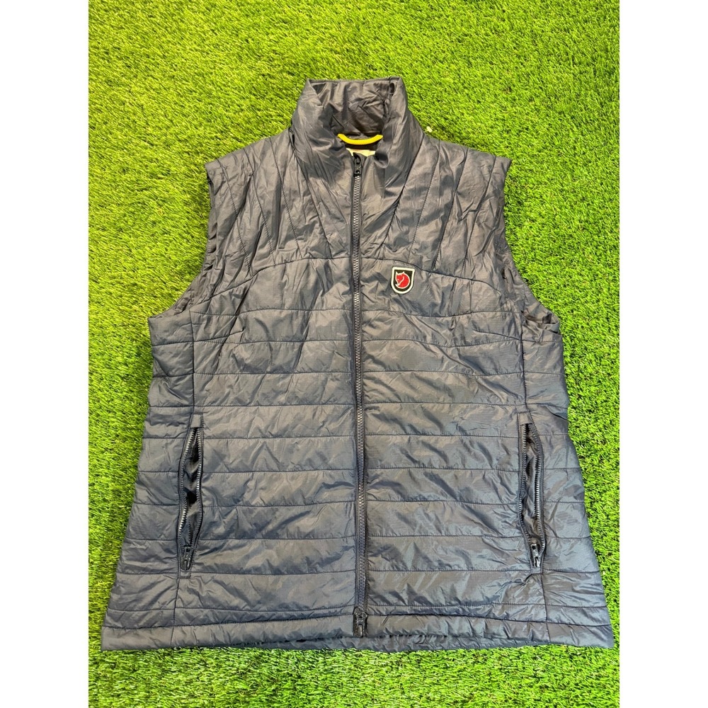 Fjallraven 1974 Expedition Jacket Vest Navy Blue WM L Quilted Puffer Lightweight